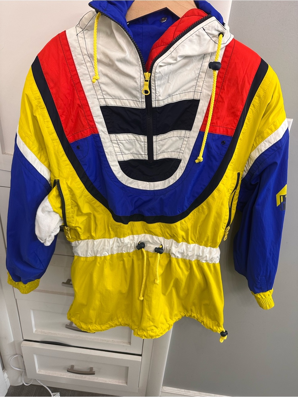 Vintage 1990s Head Sports Wear Colorblock Windbreaker Jacket Size 6 Small Pull